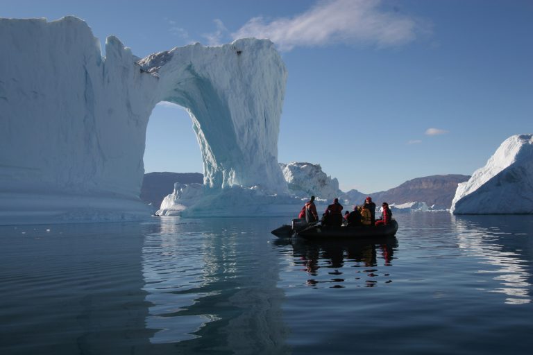 Zodiac cruising, Scoresby Sund, Greenland